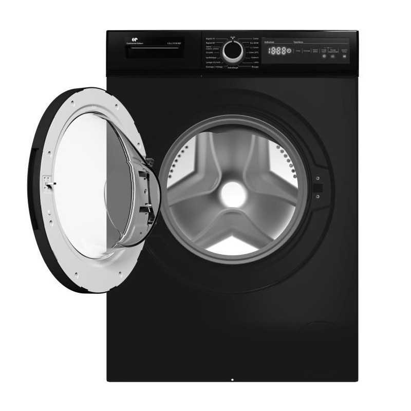 Lave-linge hublot CONTINENTAL EDISON CELL10140IBT - 10kg - Largeur 59,6 cm - moteur induction - noir mat