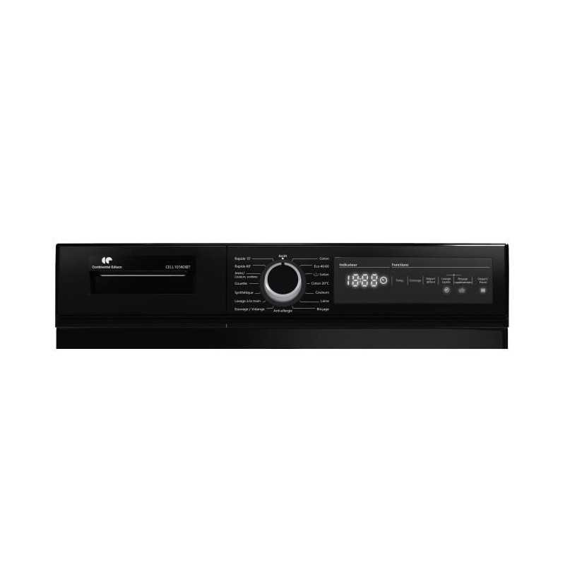Lave-linge hublot CONTINENTAL EDISON CELL10140IBT - 10kg - Largeur 59,6 cm - moteur induction - noir mat