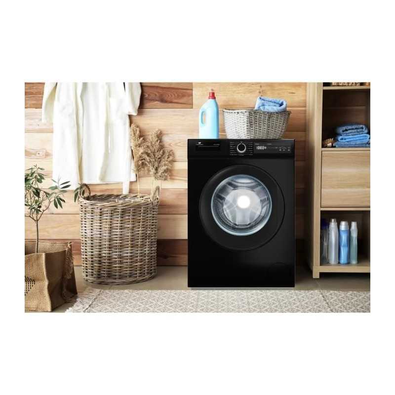 Lave-linge hublot CONTINENTAL EDISON CELL10140IBT - 10kg - Largeur 59,6 cm - moteur induction - noir mat