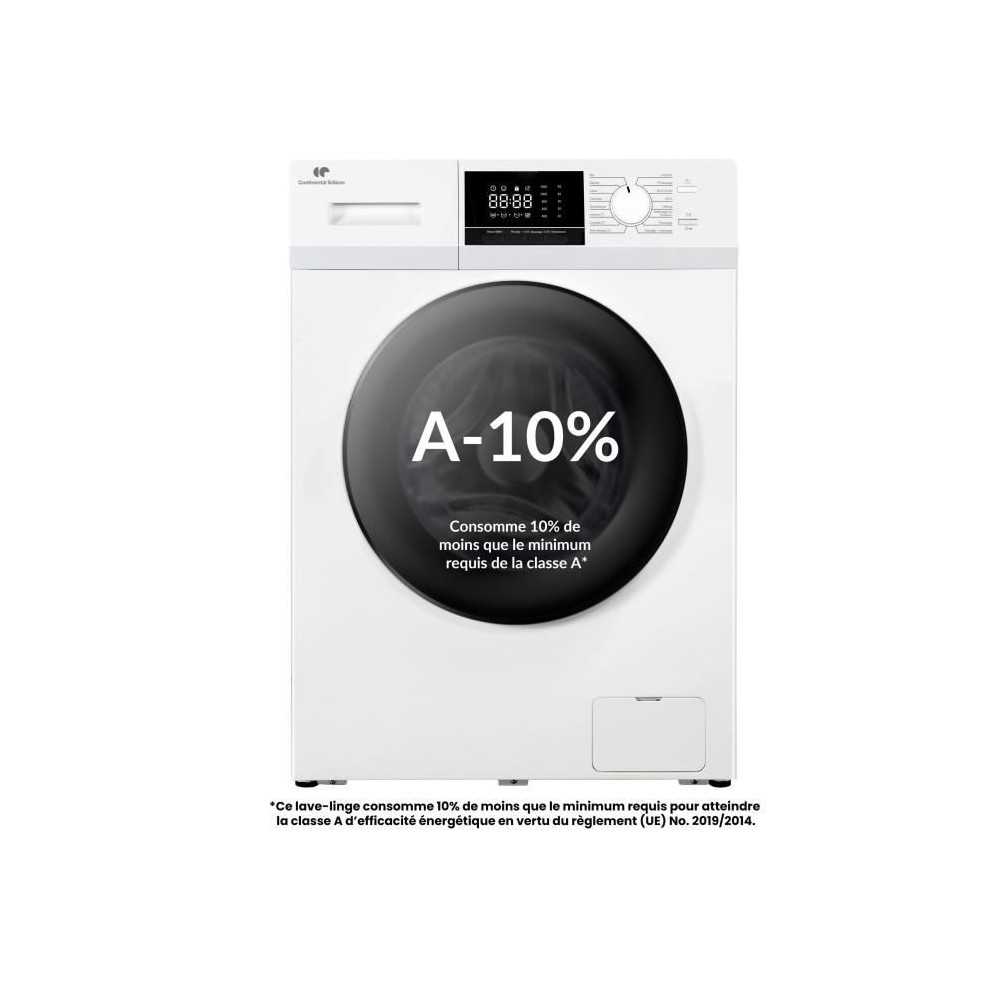 Lave-linge hublot - CONTINENTAL EDISON - CELL10140W3 - 10kg - Moteur induction - 60 cm - 1400 trs/min - Blanc