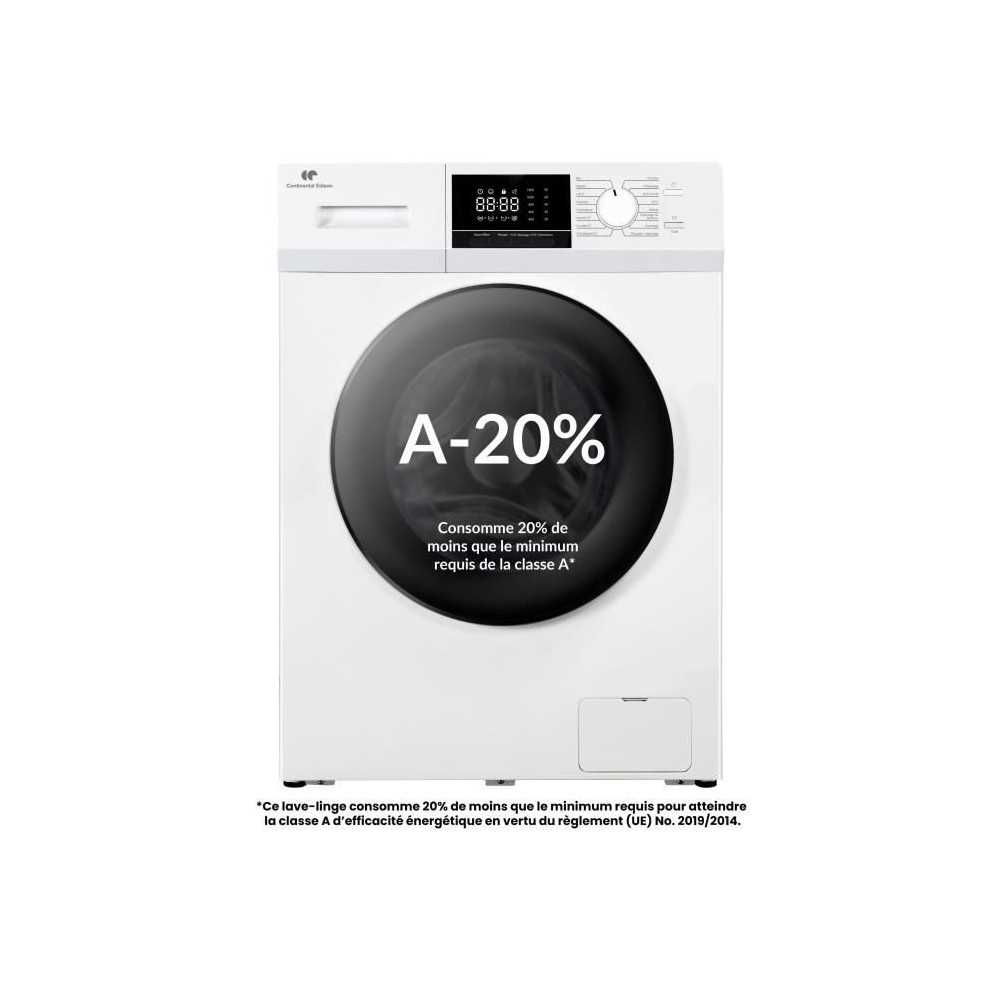 Lave-linge hublot - CONTINENTAL EDISON - CELL12140IWP - 12kg - Induction - 60 cm - 1400 trs/min - Blanc