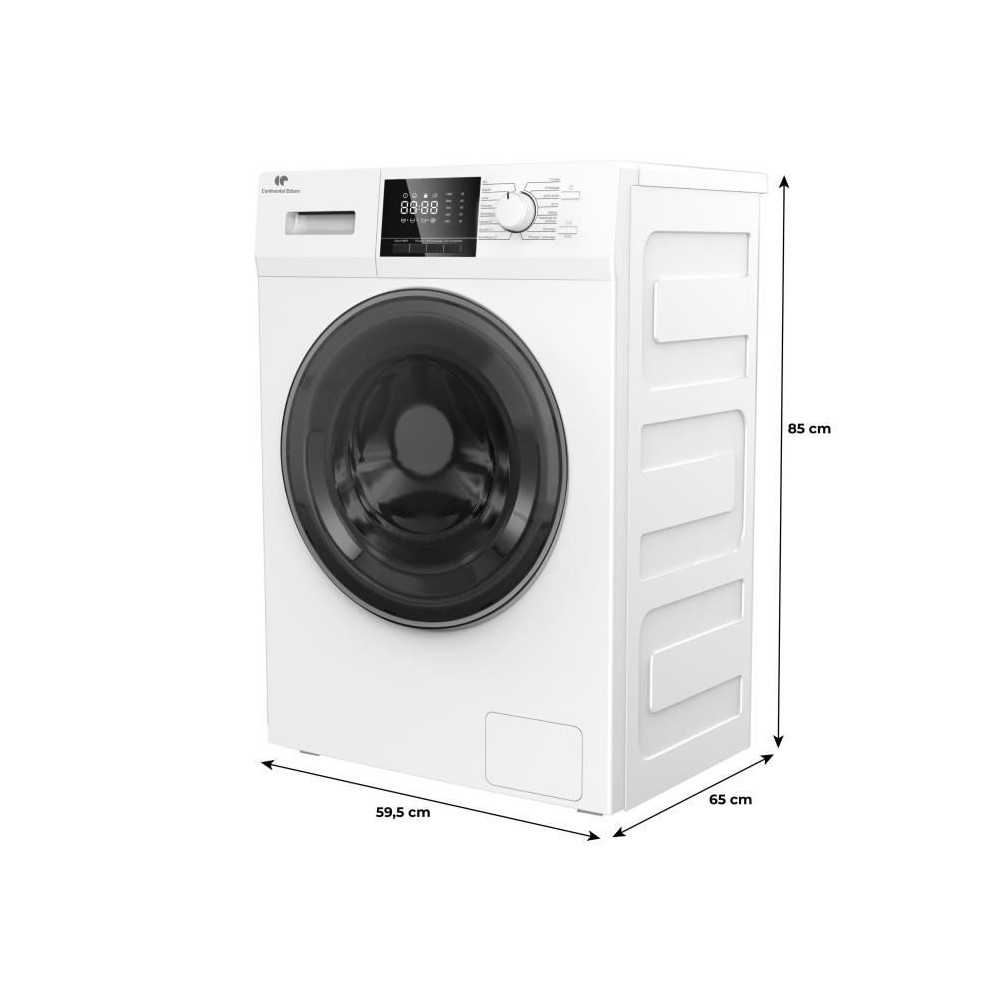 Lave-linge hublot - CONTINENTAL EDISON - CELL12140IWP - 12kg - Induction - 60 cm - 1400 trs/min - Blanc