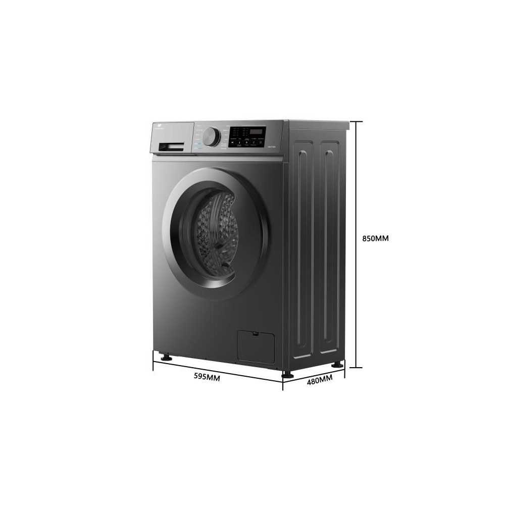 Lave-linge hublot - CONTINENTAL EDISON - CELL712IS3 - 7 kg - Induction - 60 cm - 1200 trs/min - Silver