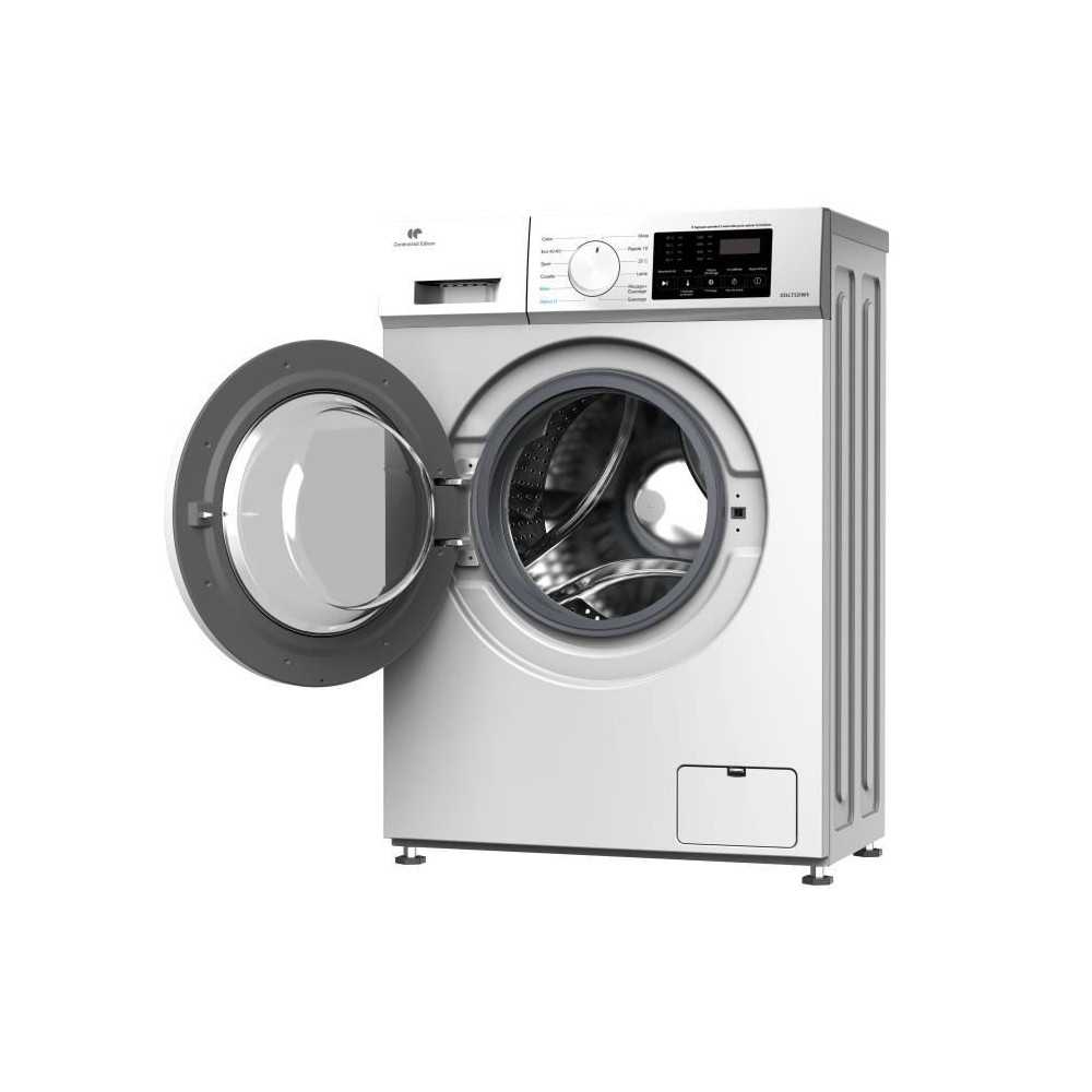 Lave-linge hublot - CONTINENTAL EDISON - CELL712IW3 - 7 kg - Induction - 60 cm - 1200 trs/min - Blanc