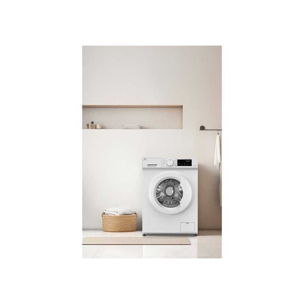 Lave-linge hublot - CONTINENTAL EDISON - CELL712IW3 - 7 kg - Induction - 60 cm - 1200 trs/min - Blanc