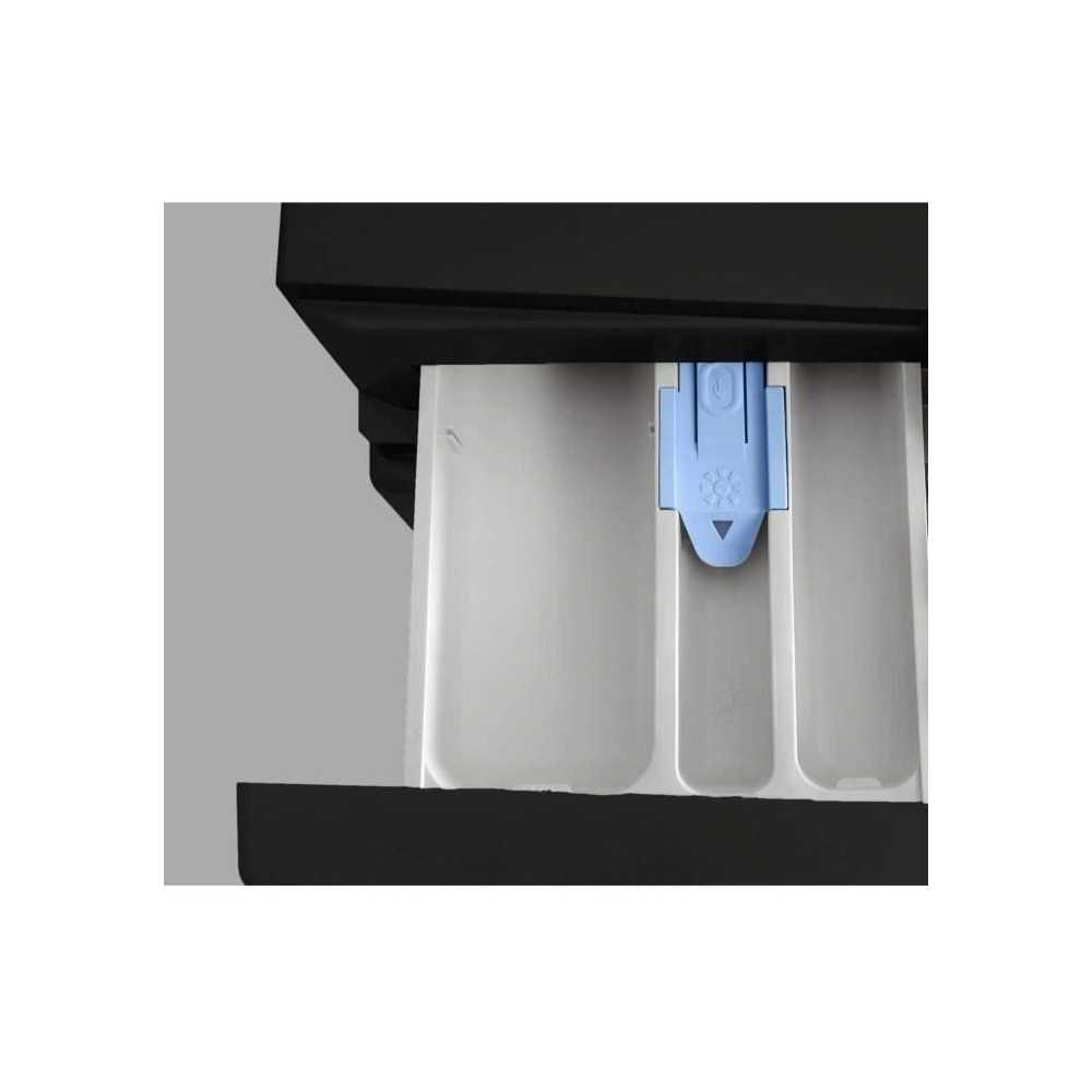 Lave-linge hublot - Pose libre - CONTINENTAL EDISON - CELL812IBP - 8 kg - Induction - 60 cm - 1200 trs/min - Noir mat