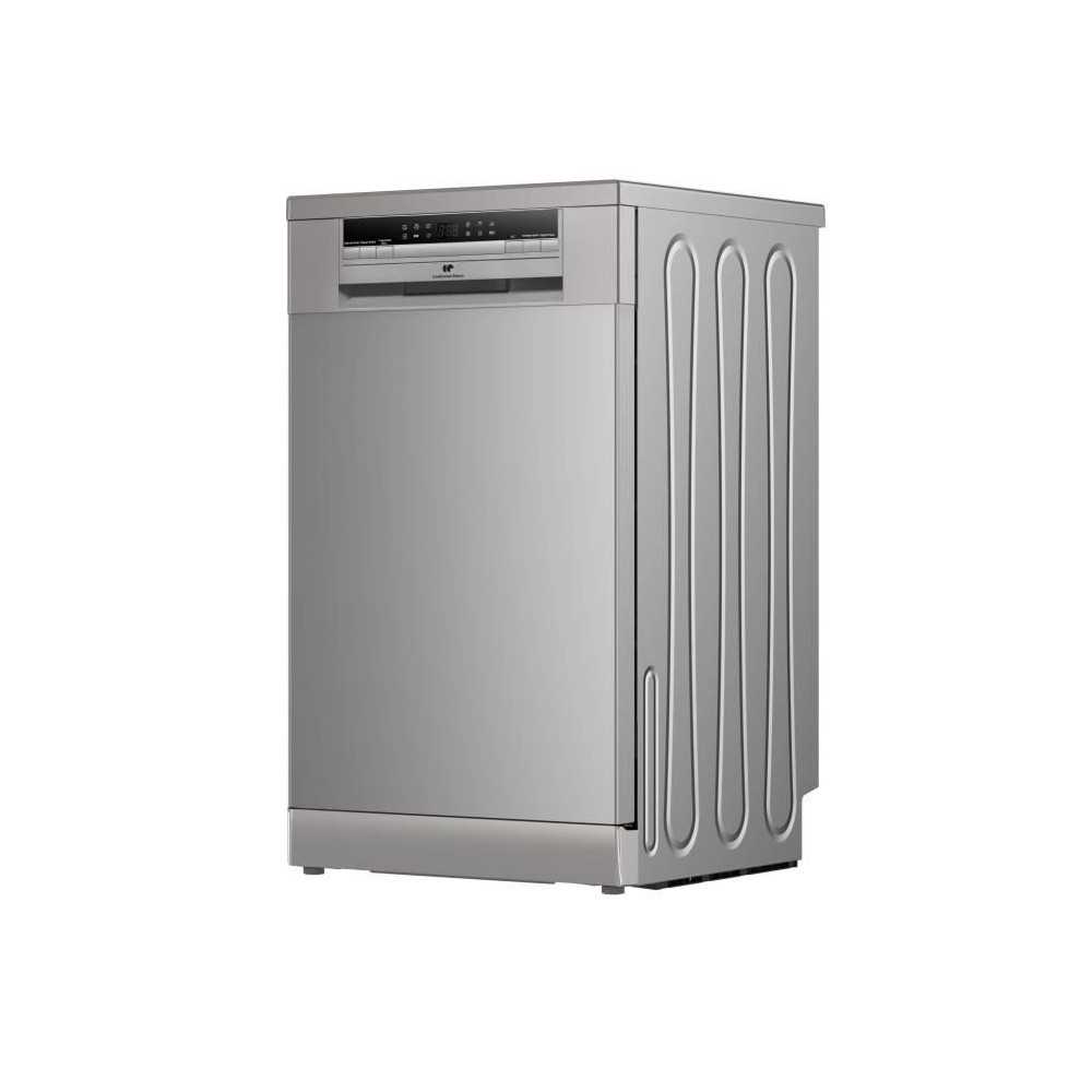 Lave-vaisselle pose libre - CONTINENTAL EDISON - CELV1145S - 11 couverts - 45 cm - 45 dB - Silver