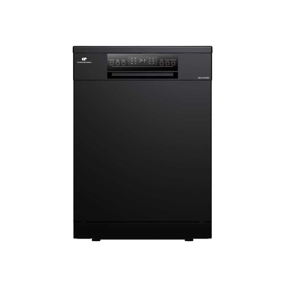 Lave-vaisselle pose-libre - CONTINENTAL EDISON - CELV1544IBP - 15 couverts - Inverter - 60 cm - 42 dB - Noir mat