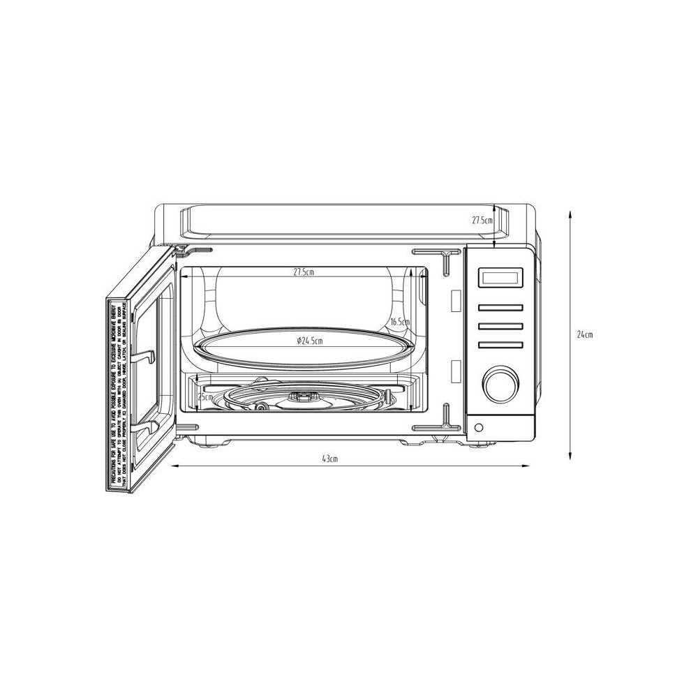 Micro-ondes - CONTINENTAL EDISON - CEMO20DW - Blanc - 1050 W - 20 L - 43,4 x 32,9 x 24,1 cm