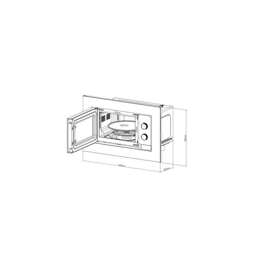 Micro-ondes encastrable - CONTINENTAL EDISON - CEMO20EBM2 - 1280 W - L59,5xH38,5xP35,3 cm - 20L - Noir