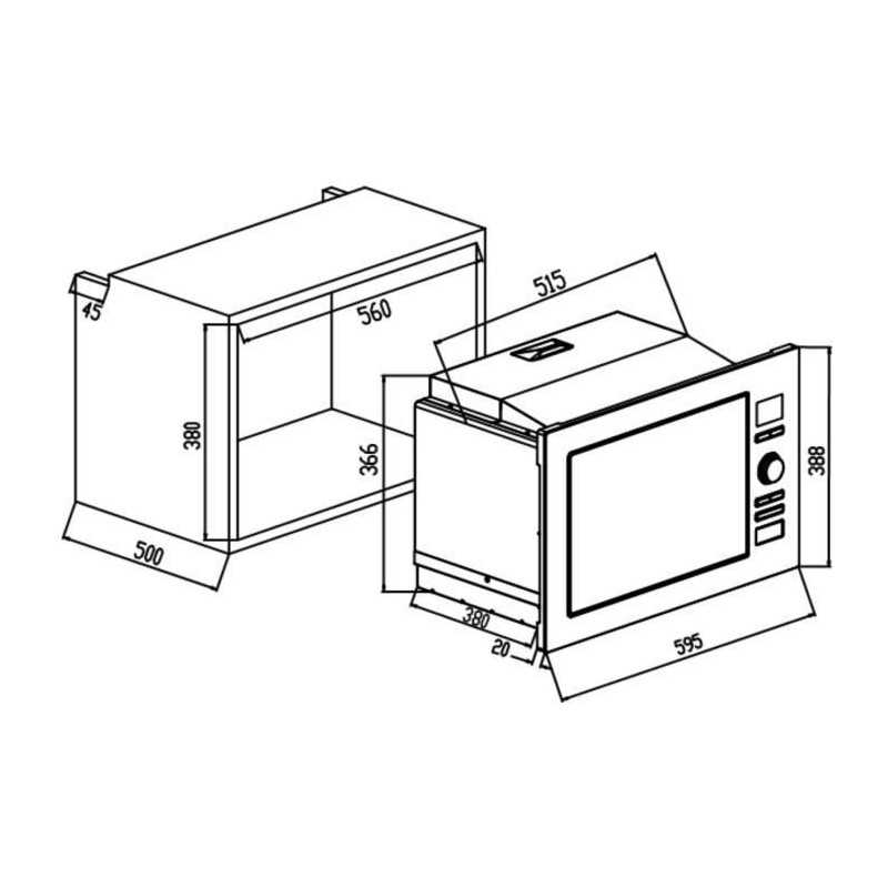 Micro-ondes pose libre 25L CONTINENTAL EDISON 900W, CEMO25GE2