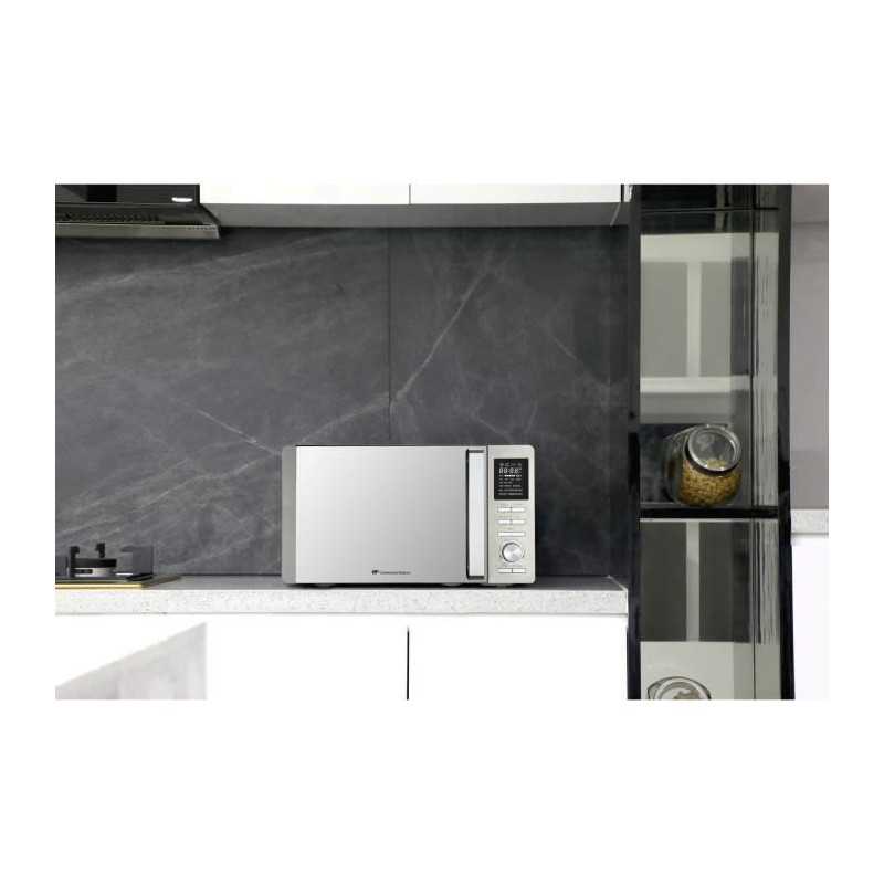 Micro-ondes combiné - CONTINENTAL EDISON - CEMO25SG13S3 - Silver - 25 L - Porte Miroir - 900 W - Grill 1000 W - Convection 1000