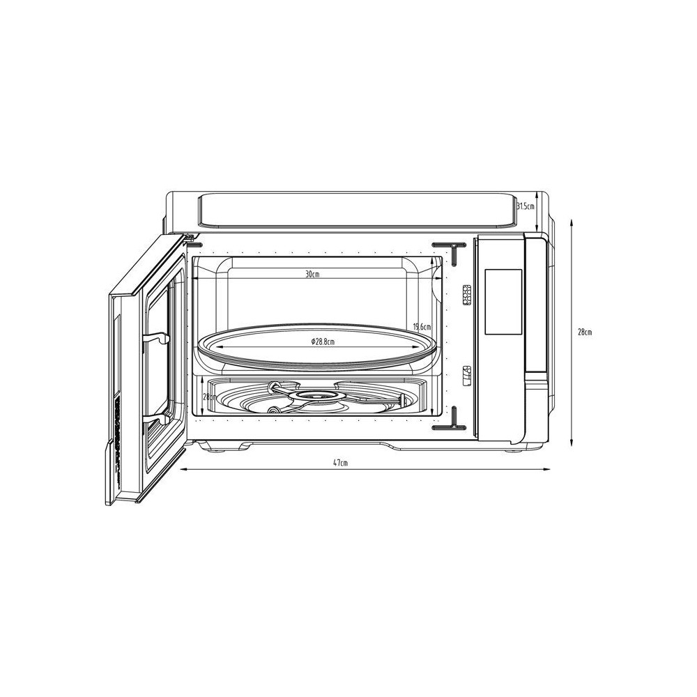 Micro-ondes - CONTINENTAL EDISON - CEMO25UX - Inox - 1400 W - 25 L - 47,2 x 34,4 x 28 cm