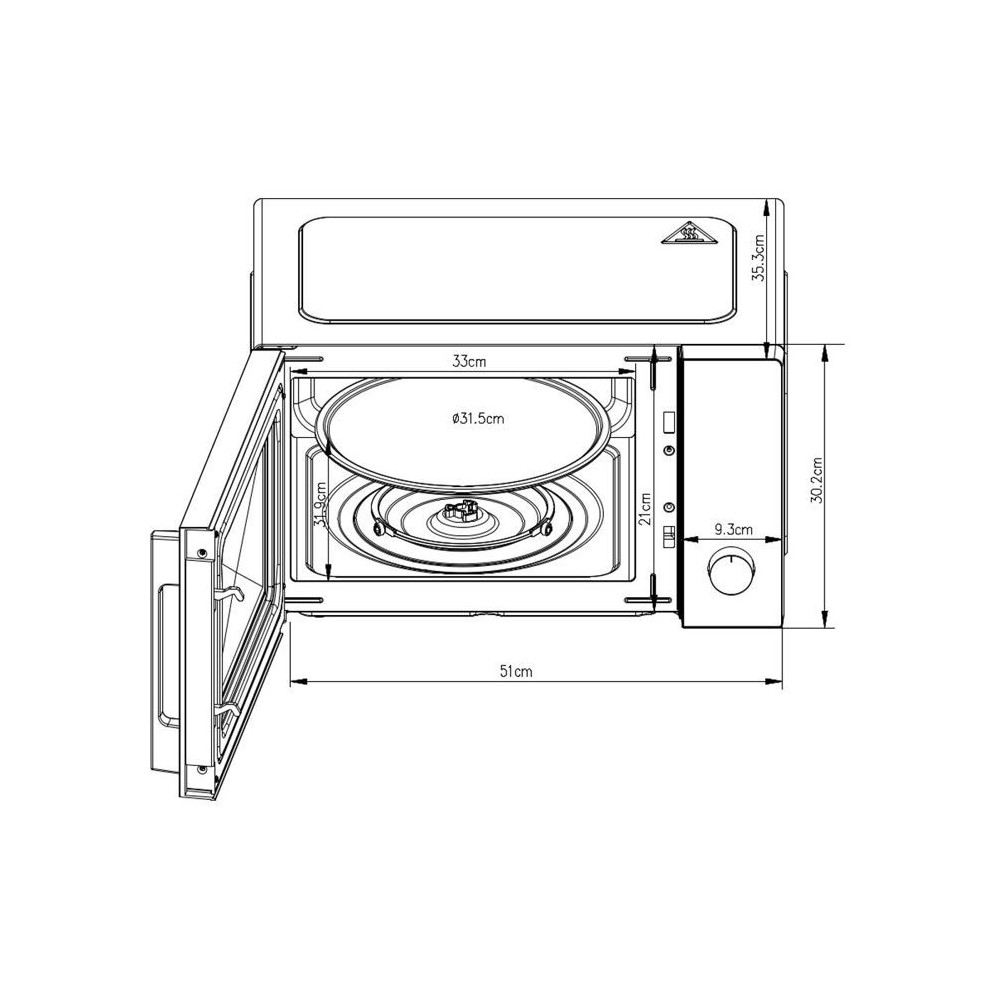 Micro-ondes pose libre - CONTINENTAL EDISON - CEMO28MB2 - Noir - 28 L - 1440 W - 51 x 36,7 x 30,4 cm - Multifonction