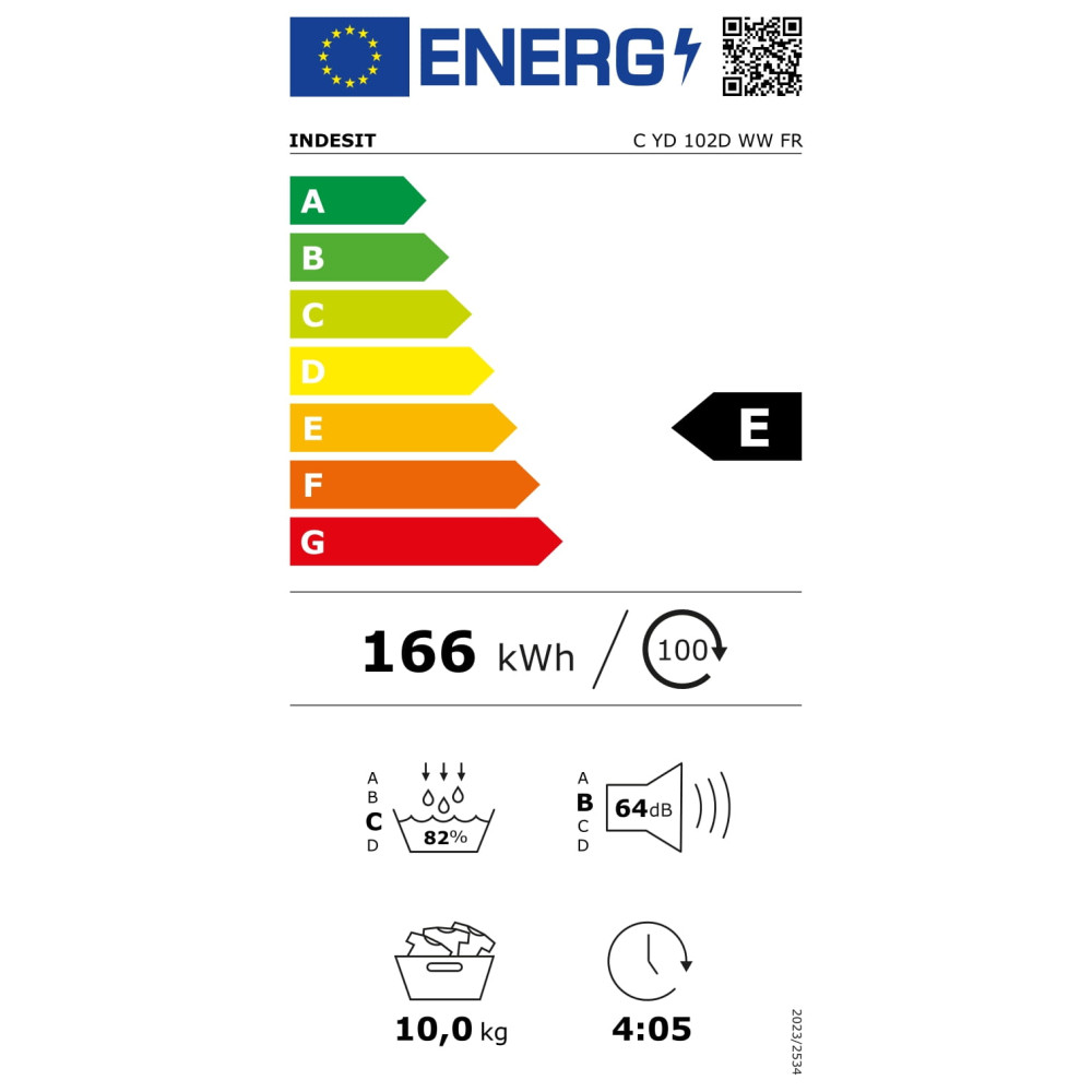 Sèche-linge frontal INDESIT CYD102DWWFR