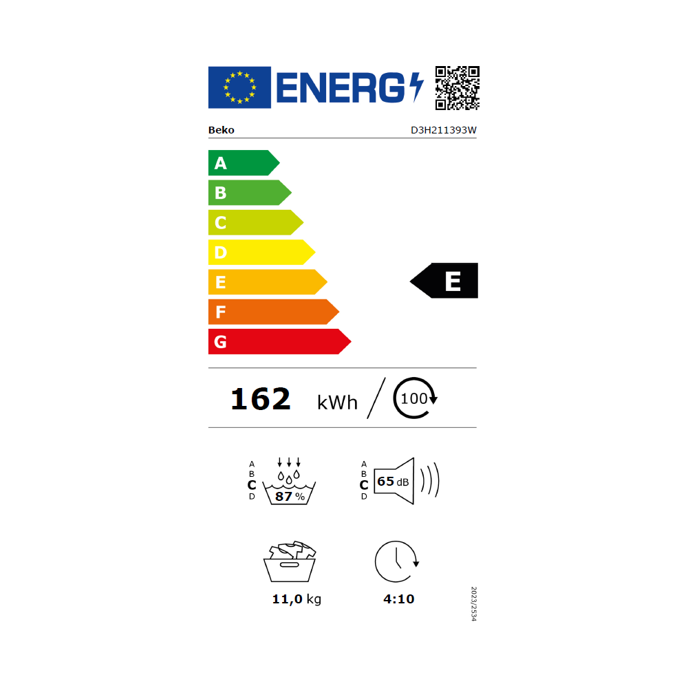 Sèche-linge frontal BEKO D3H211393W