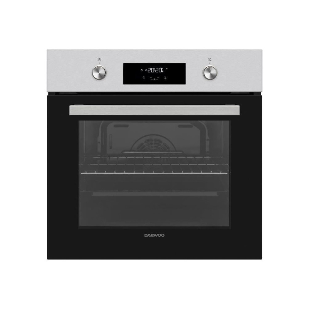 Four encastrable - Pyrolyse - Chaleur tournante - DAEWOO - BO6PR27MINL - Inox / Noir - Porte froide - 59,5 x 57,5 x 59,5 cm