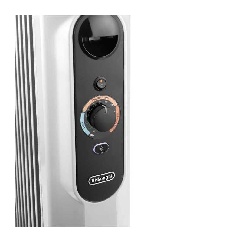 Radiateur bain d'huile - DELONGHI - 1500 W - Jusqu'a 45 m2 - Mobile - Fonction anti-gel - Gris