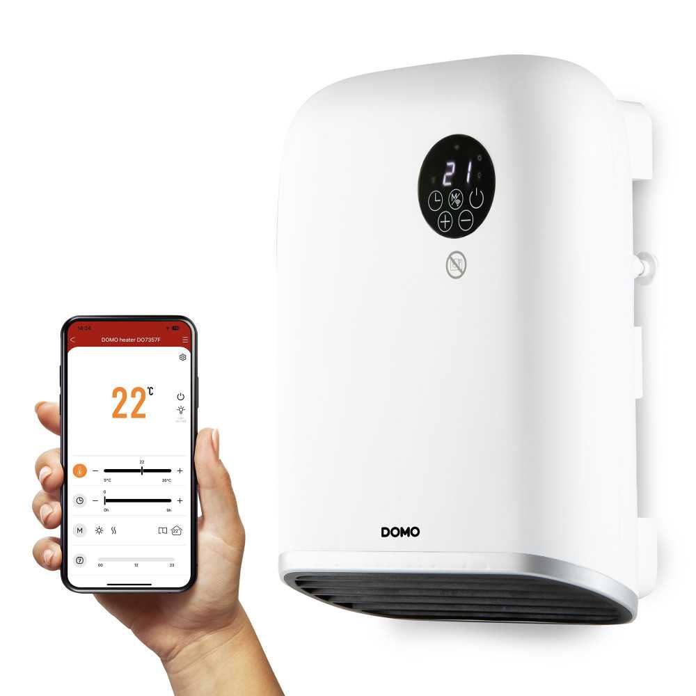 Chauffage mural pour salle de bain avec wifi 2000W blanc DOMO DO7357F