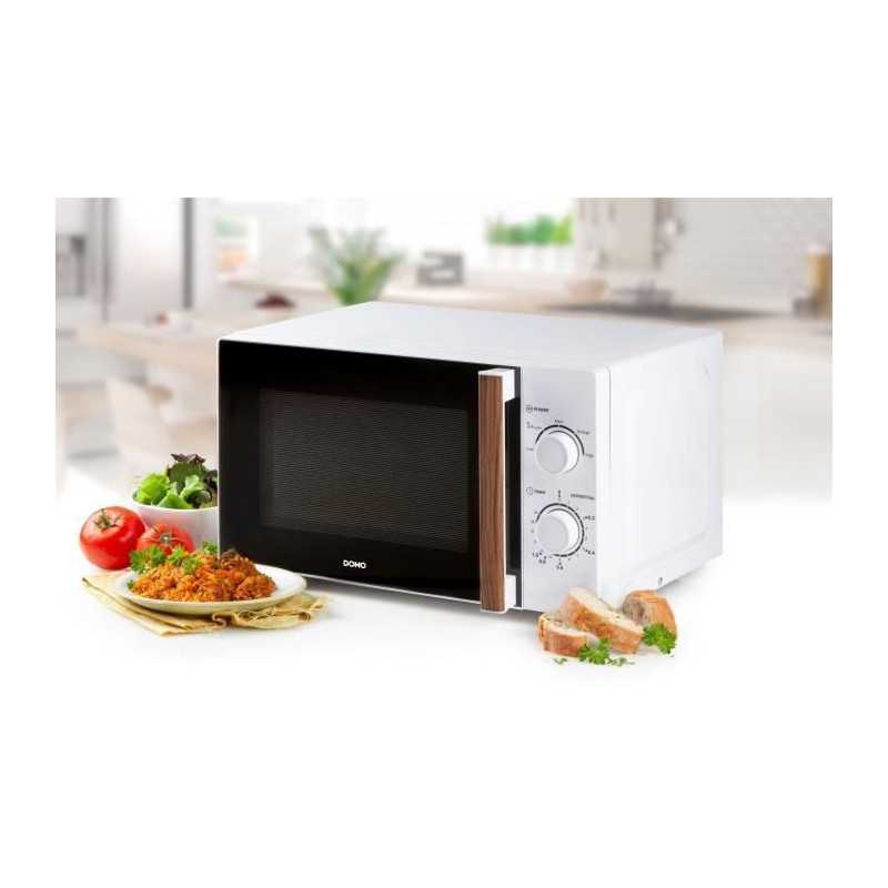 Four micro-ondes DOMO DO2720 - 20L - 700W - Minuterie 35mn - Fonction décongélation - L44 x P35,8 x H 25,8 cm - Blanc finition