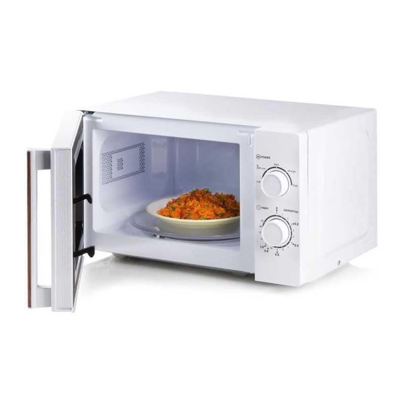 Four micro-ondes DOMO DO2720 - 20L - 700W - Minuterie 35mn - Fonction décongélation - L44 x P35,8 x H 25,8 cm - Blanc finition