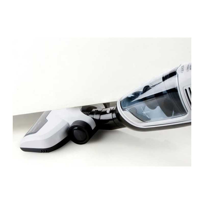 DOMO Aspirateur balai DO216SV - 2 en 1 - Systeme cyclonique - Batterie Li-Ion 14,4 V - Autonomie 40 min - Blanc