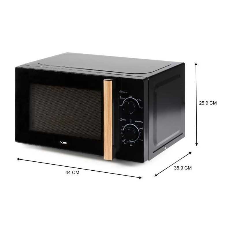 Four micro-ondes DOMO DO2820 - 20L - 700W - Minuterie 35mn - Fonction décongélation - L44 x P35,8 x H 25,8 cm - Noir finition