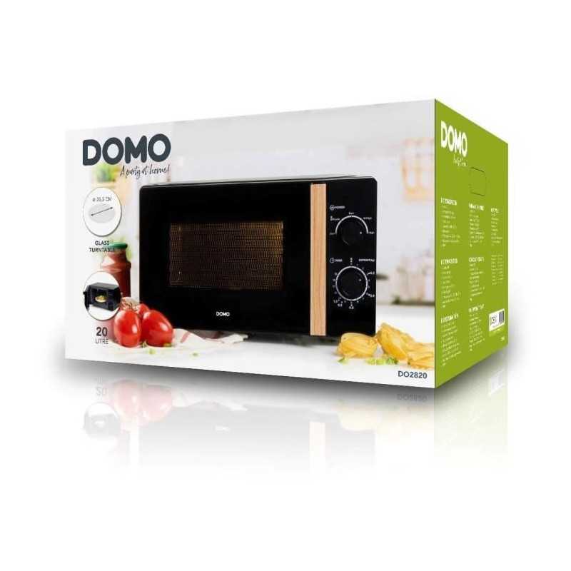 Four micro-ondes DOMO DO2820 - 20L - 700W - Minuterie 35mn - Fonction décongélation - L44 x P35,8 x H 25,8 cm - Noir finition