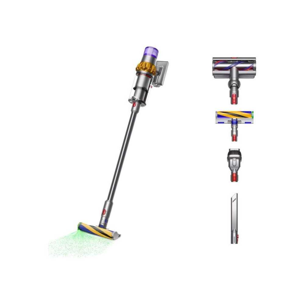 DYSON V15 Detect Absolute - Aspirateur Balai - Puissance 240 AW - Autonomie jusqu'a 60 min - Brosse avec lumiere intégrée