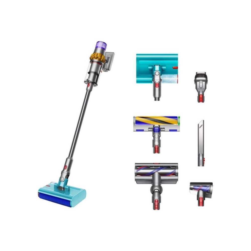 DYSON V15s Detect Submarine - Aspirateur Balai sans Fil - 240 airwatts - Brosse a rouleau humide Submarine pour laver les sols d