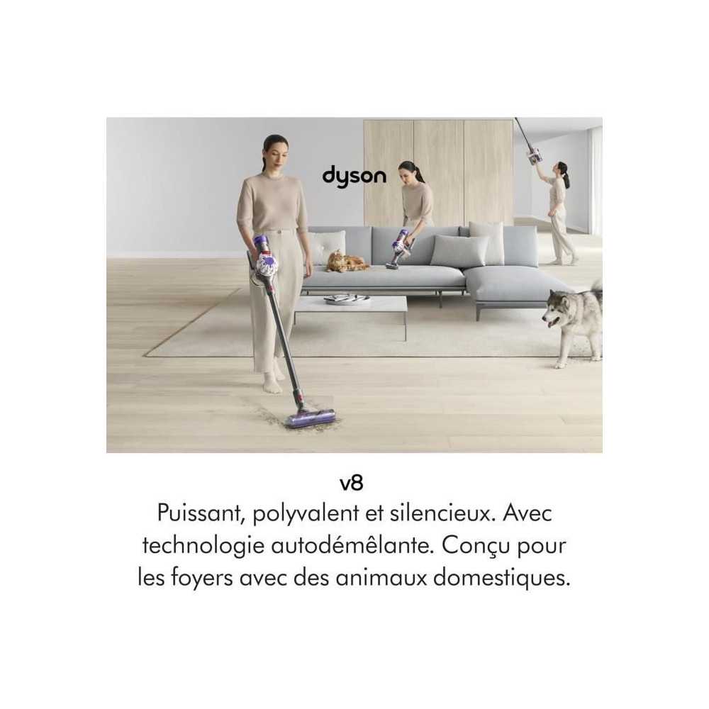 DYSON V8 ADVANCED - Aspirateur Balai sans Fil - Puissance 130 Airwatts - Brosse Motobar