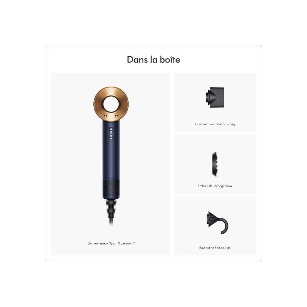 DYSON - Seche-cheveux - Supersonic™ - Cheveux raides a ondulés - Bleu de prusse cuivré - 1600 W