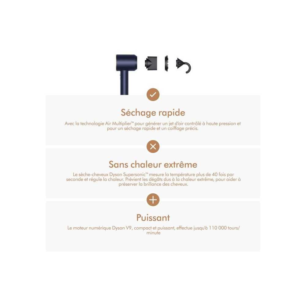 DYSON - Seche-cheveux - Supersonic™ - Cheveux raides a ondulés - Bleu de prusse cuivré - 1600 W