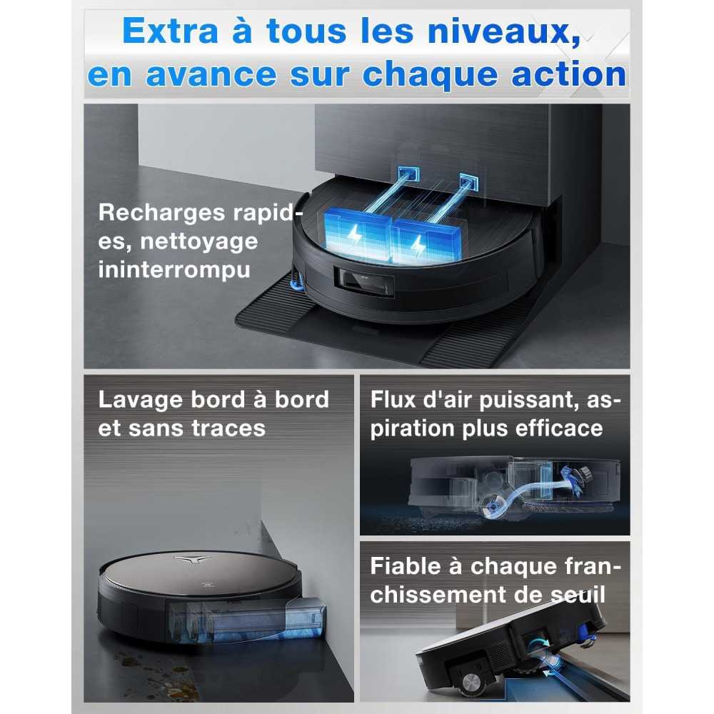 ECOVACS X11 PRO OMNI - Robot Aspirateur Laveur avec Blast - 19500 Pa - PowerBoost Ultra-Rapide - OZMO Roller 2.0 - ZeroTangle 3.