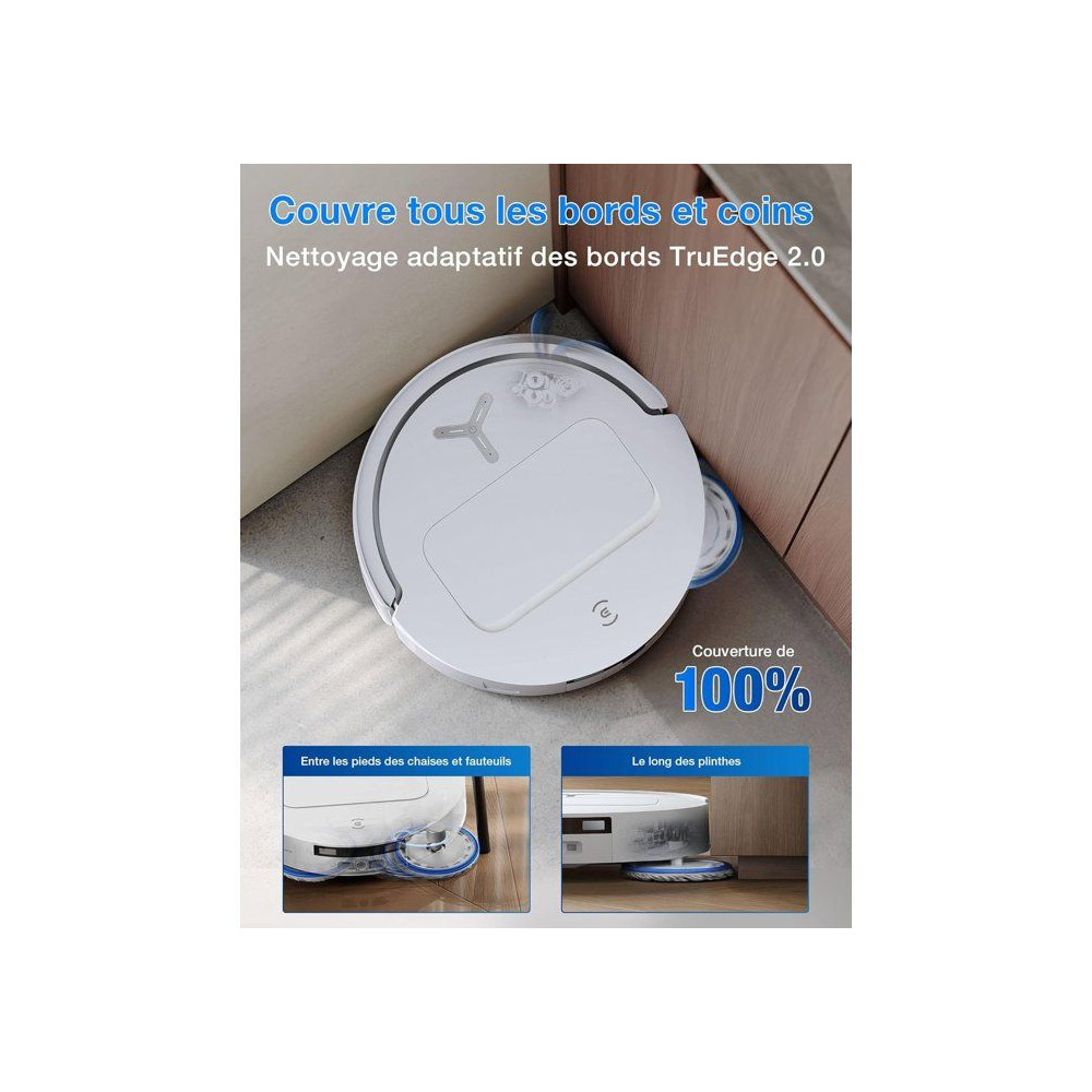 ECOVACS DEEBOT T50 OMNI Gen3 - Aspirateur Robot Laveur - Brosse latérale et Patin Extensibles - 25 000 Pa - Lavage 75 °C - Ult