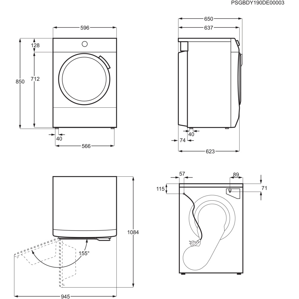 Sèche-linge frontal ELECTROLUX EDHF2804DC