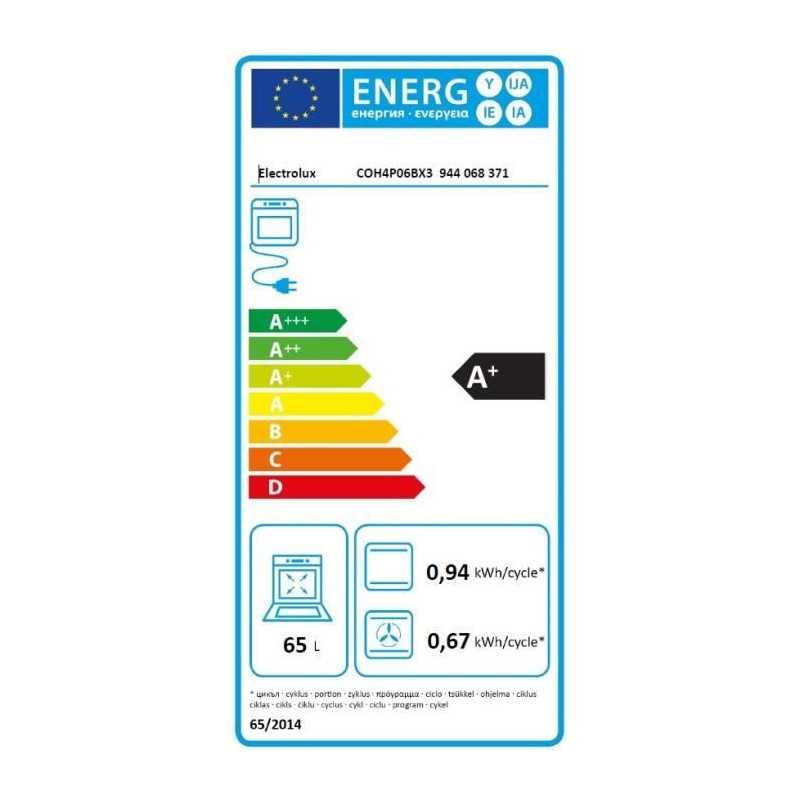 Four encastrable multifonction pyrolyse - ELECTROLUX - COH4P06BX3 - Inox - Anti-trace - Porte froide 4 verres - 59 x 59,4 x 56 c