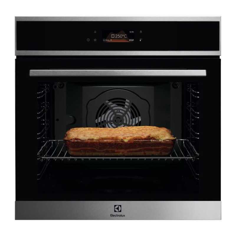 Four encastrable - Pyrolyse - Chaleur tournante pulsée - ELECTROLUX - EOF8P08X - Inox - Porte froide - 59,4 x 59,4 x 56,8 cm