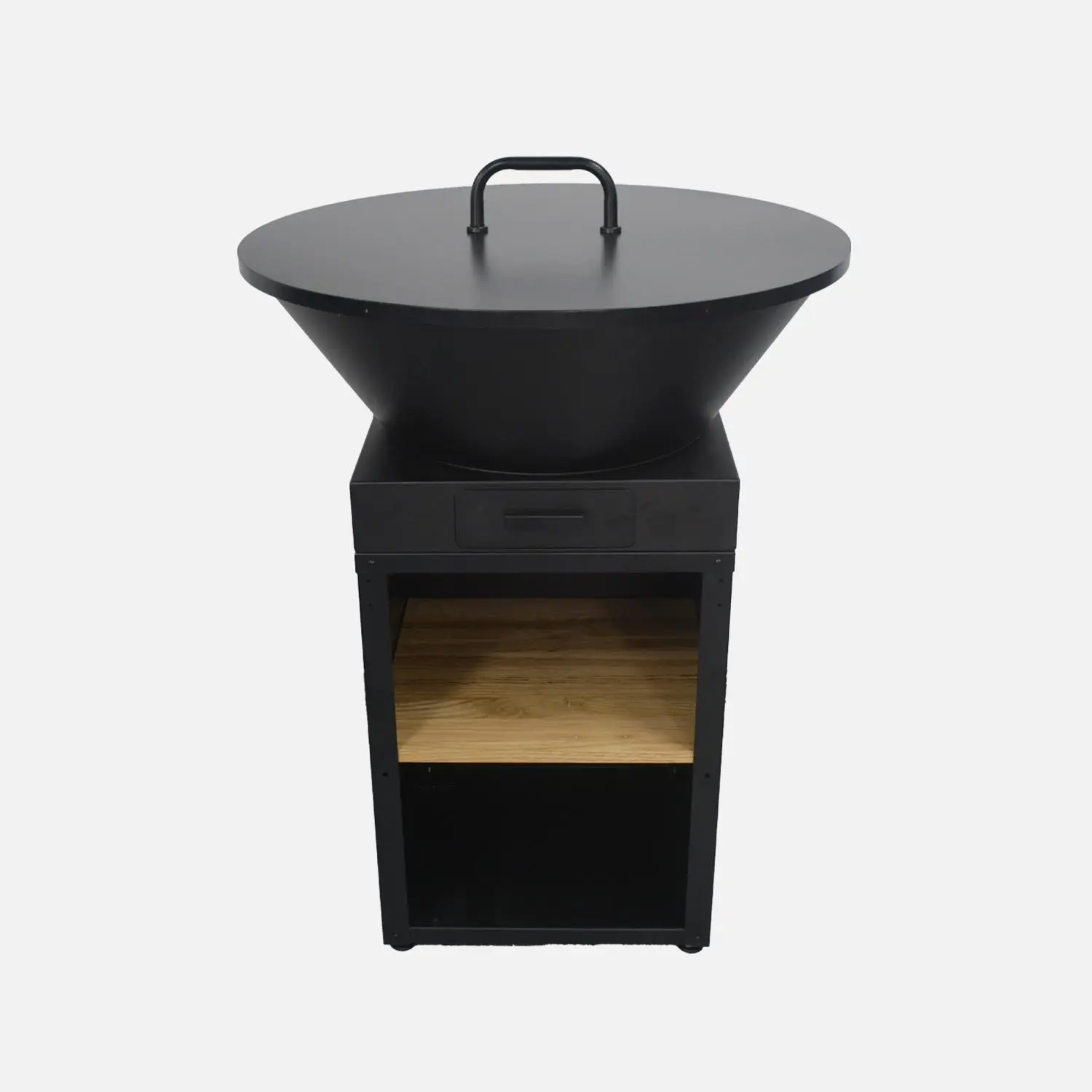 Brasero barbecue Ø81,5cm avec grille de cuisson, espace de rangement et couvercle