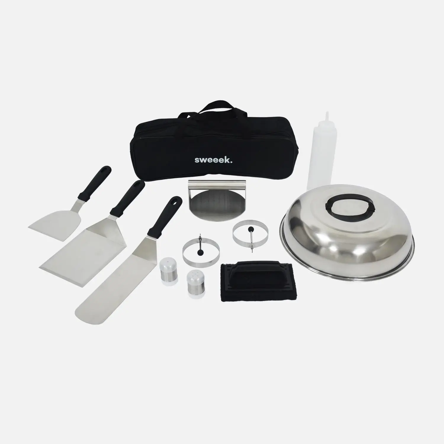 Brasero barbecue Ø81,5cm avec grille de cuisson, espace de rangement, couvercle et ustensiles