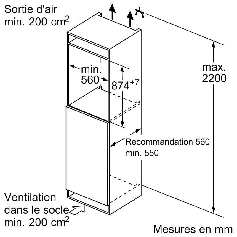 CONGELATEUR ARMOIRE INTEGRABLE BOSCH GIV21AFE0