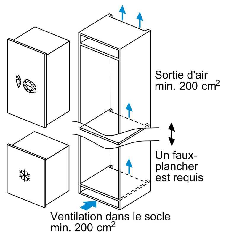 CONGELATEUR ARMOIRE INTEGRABLE BOSCH GIV21AFE0