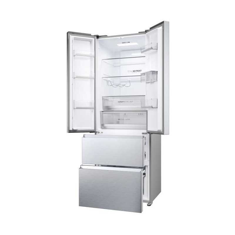 Réfrigérateur Multi-Portes - HAIER - HFR5720EWMG - Classe E - 477 L - 37 dB - Silver