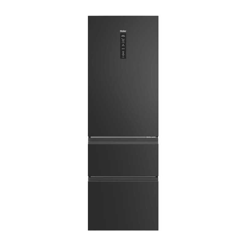 Réfrigérateur Combiné - HAIER - 3D 60 Series 5 HTW5618ENPT - Classe E - 360 L - 185 x 59,5 x 66,7 cm - Noir