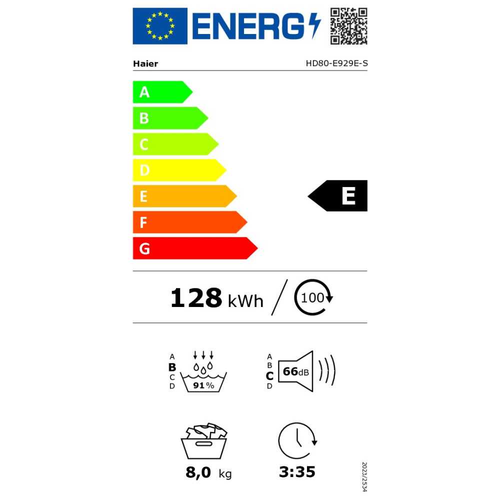 Sèche-linge frontal HAIER HD80-E929E-S