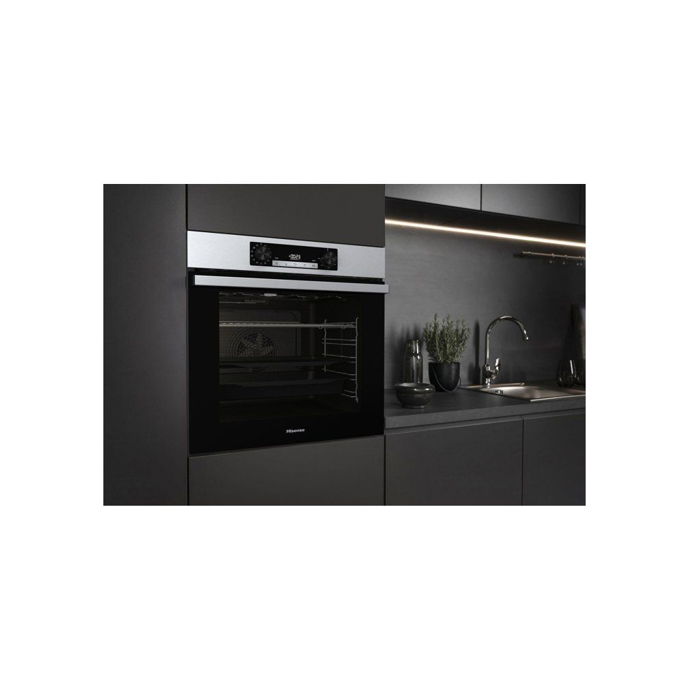 Four encastrable - HISENSE - BSA65211CX - 77L - Cuisson vapeur - Mode pizza - Inox - Classe énergie A