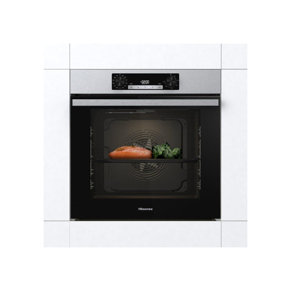 Four encastrable - HISENSE - BSA65211CX - 77L - Cuisson vapeur - Mode pizza - Inox - Classe énergie A