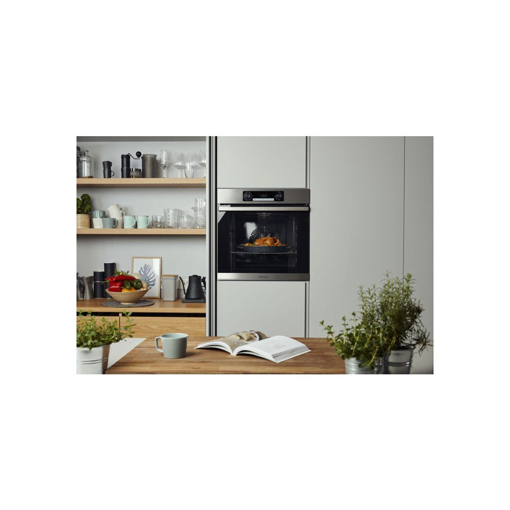 Four encastrable - HISENSE - BSA65211CX - 77L - Cuisson vapeur - Mode pizza - Inox - Classe énergie A