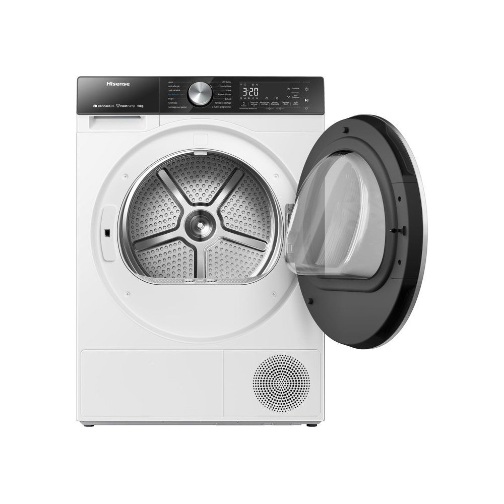 Seche-linge pompe a chaleur HISENSE DH5S102BW - 10 kg - Inverter - Connecté - Classe C