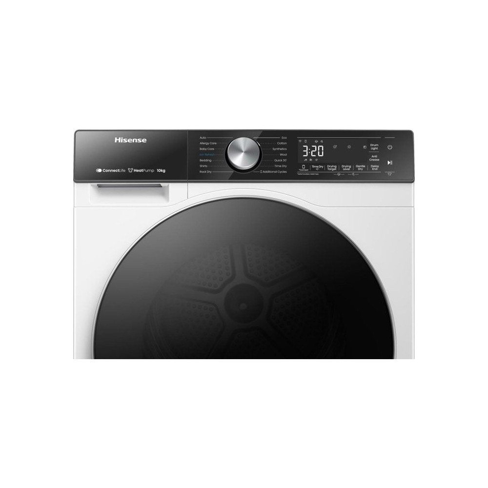Seche-linge pompe a chaleur HISENSE DH5S102BW - 10 kg - Inverter - Connecté - Classe C